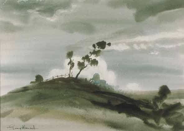 Landscape by George Mansell, Watercolour